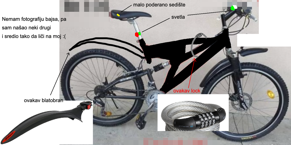 Slika ukradenog bicikla