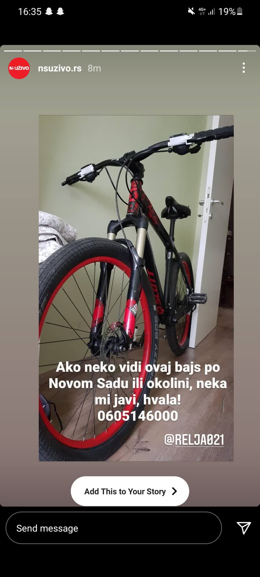 Slika ukradenog bicikla